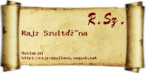 Rajz Szultána névjegykártya